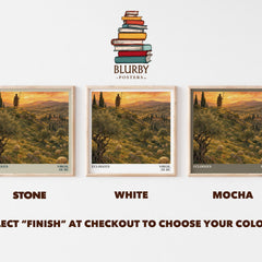 Eclogues literary print framed by window – Stone, White and Mocha square prints side by side – choose your colour