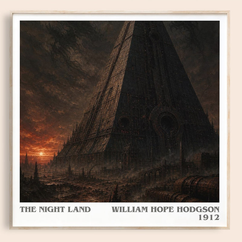 The Night Land literary book poster by William Hope Hodgson – framed literary art print