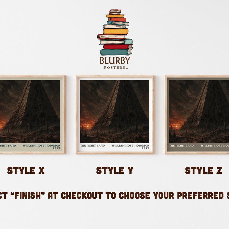 The Night Land literary print in frame leaning in hallway – sci fi wall art
