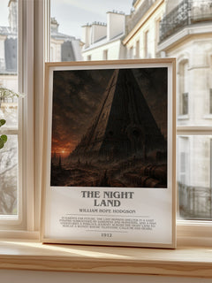 The Night Land Bookish Wall Art by William Hope Hodgson – framed print by a bright window