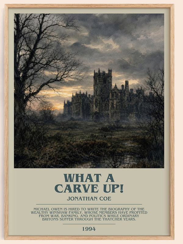 What a Carve Up! Bookish Wall Art by Jonathan Coe – framed poster
