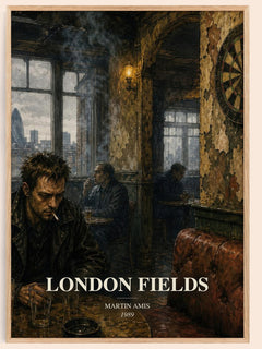 London Fields watercolour book poster by Martin Amis – framed literary art print