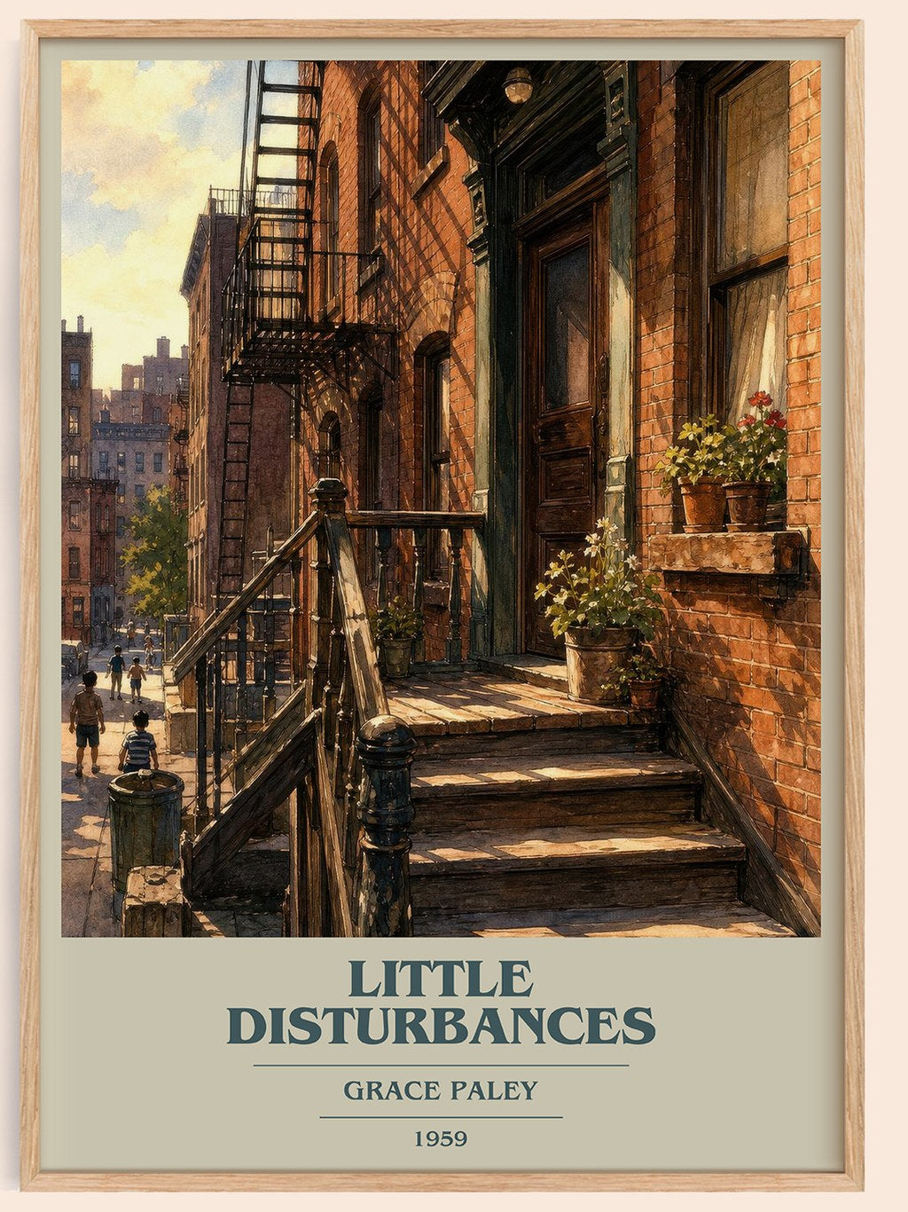 Little Disturbances book cover book poster by Grace Paley – framed literary art print
