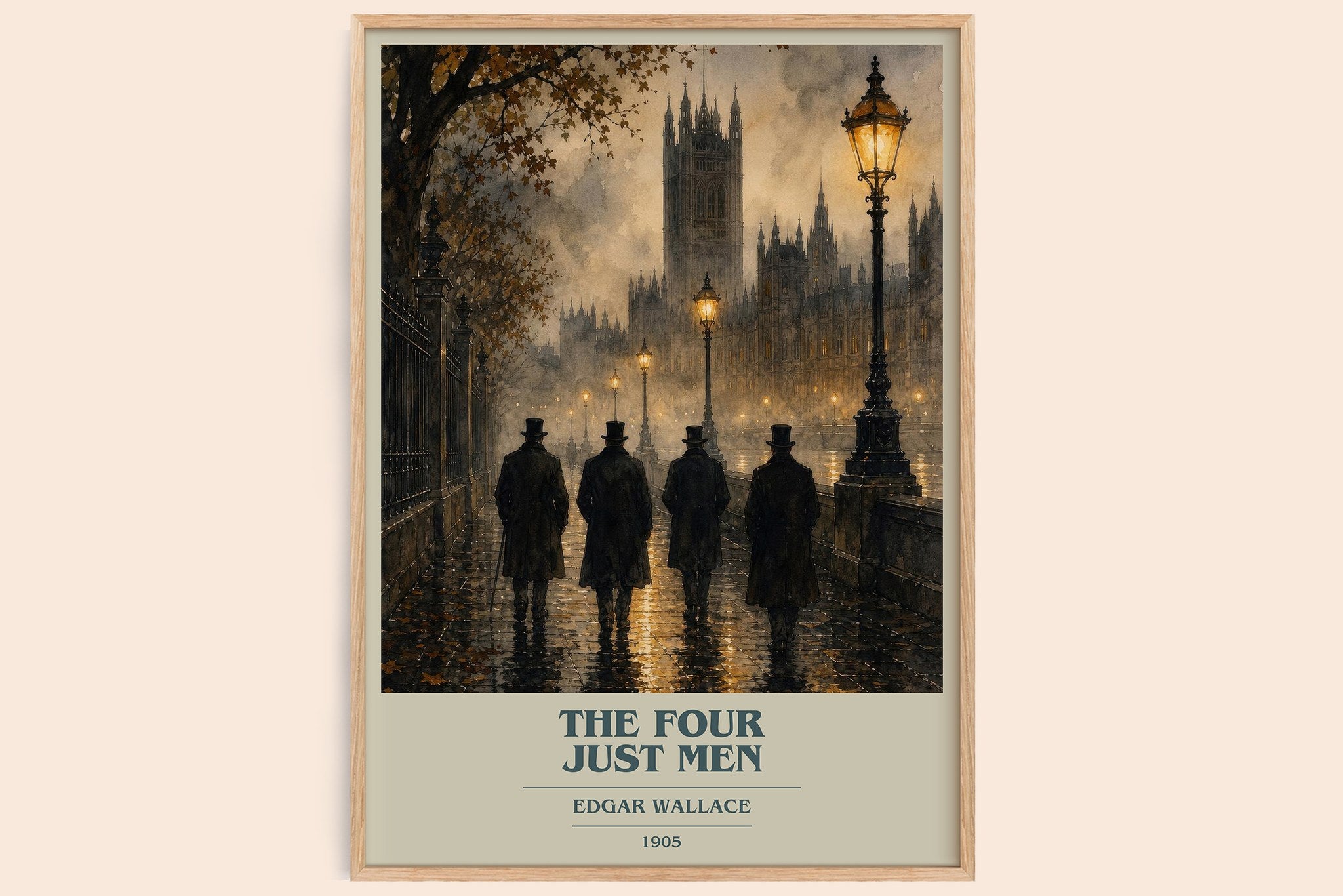 The Four Just Men Book Cover Poster by Edgar Wallace