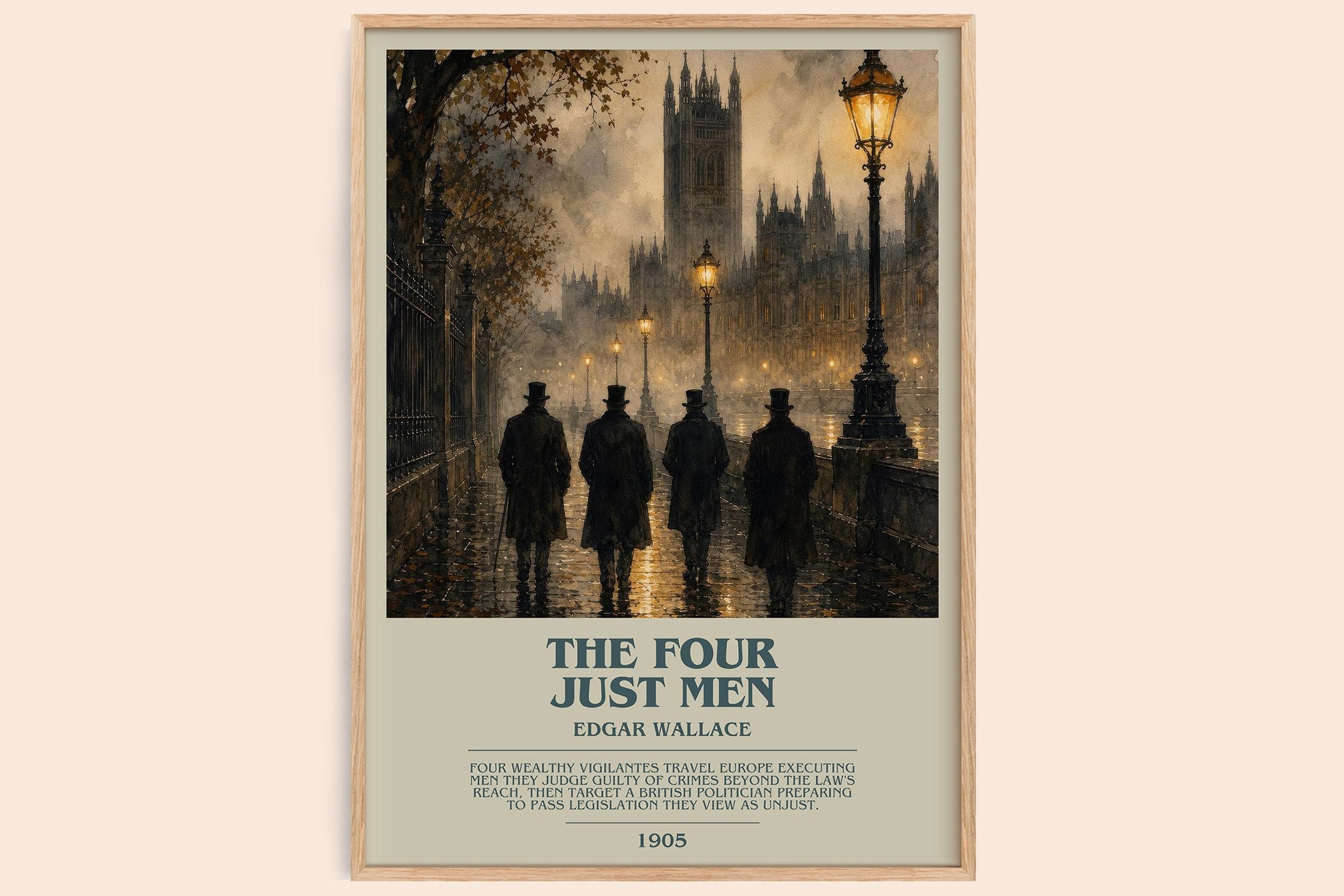 The Four Just Men Bookish Wall Art by Edgar Wallace