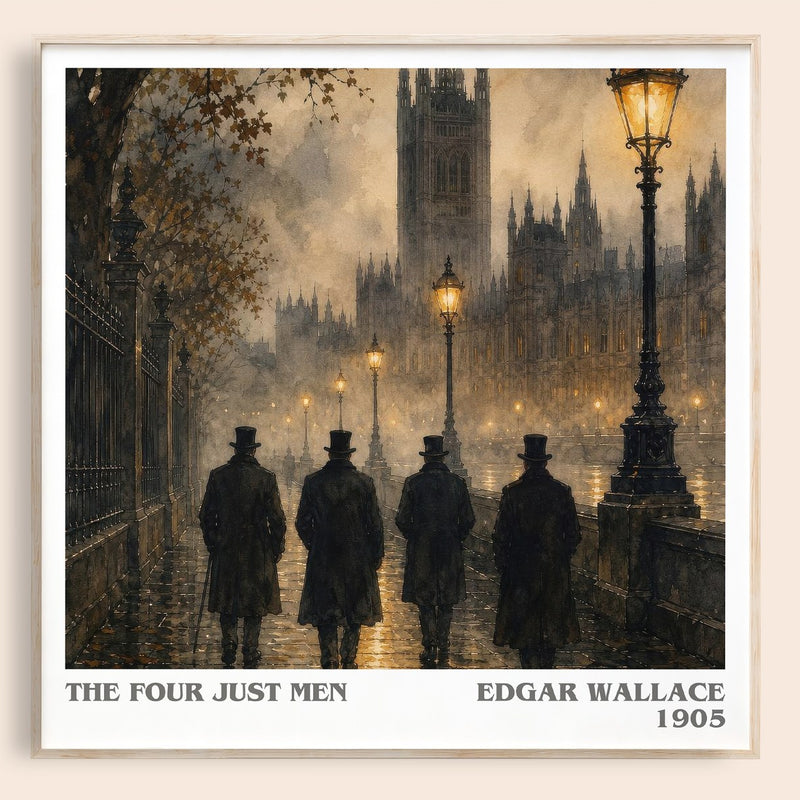The Four Just Men literary book poster by Edgar Wallace – framed literary art print