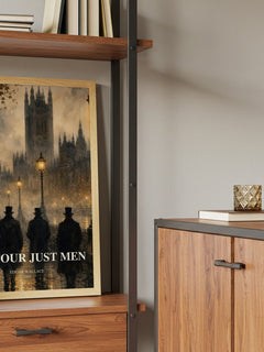 The Four Just Men book watercolour illustration paper finish options – matte satin gloss