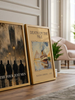 The Four Just Men watercolour print framed by window – literary home decor