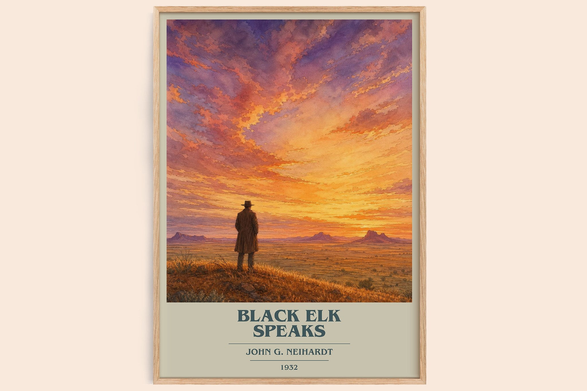 Black Elk Speaks Book Cover Poster by John G. Neihardt