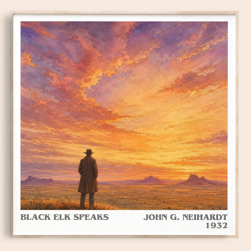 Black Elk Speaks literary book poster by John G. Neihardt – framed literary art print