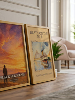 Black Elk Speaks watercolour print framed by window – literary home decor