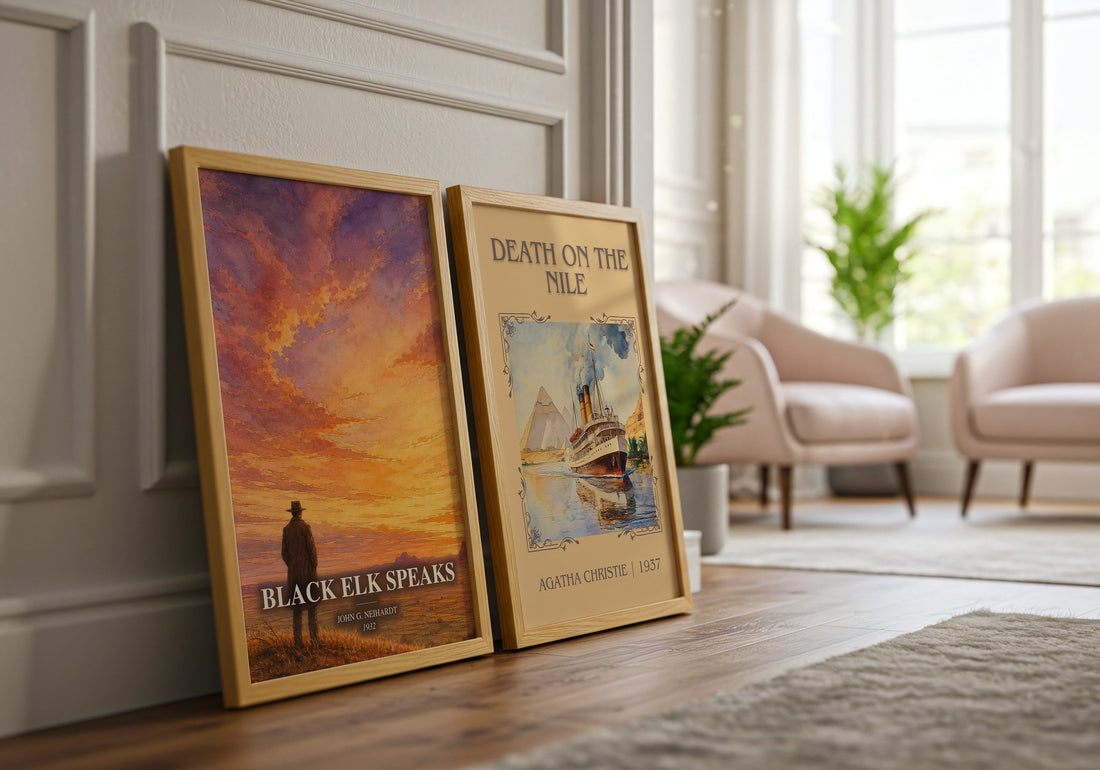 Black Elk Speaks watercolour print framed by window – literary home decor