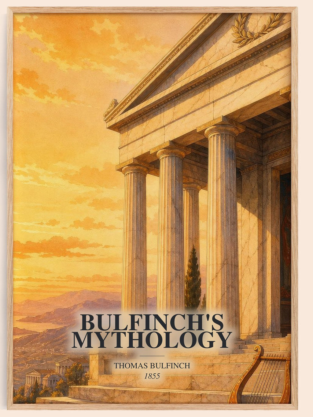 Bulfinch's Mythology watercolour book poster by Thomas Bulfinch – framed literary art print