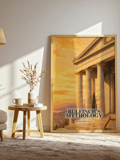Bulfinch's Mythology watercolour print in frame leaning in hallway – __new__:educational wall art