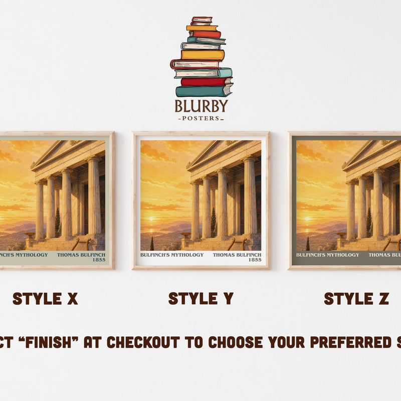 Bulfinch's Mythology literary print in frame leaning in hallway – __new__:educational wall art