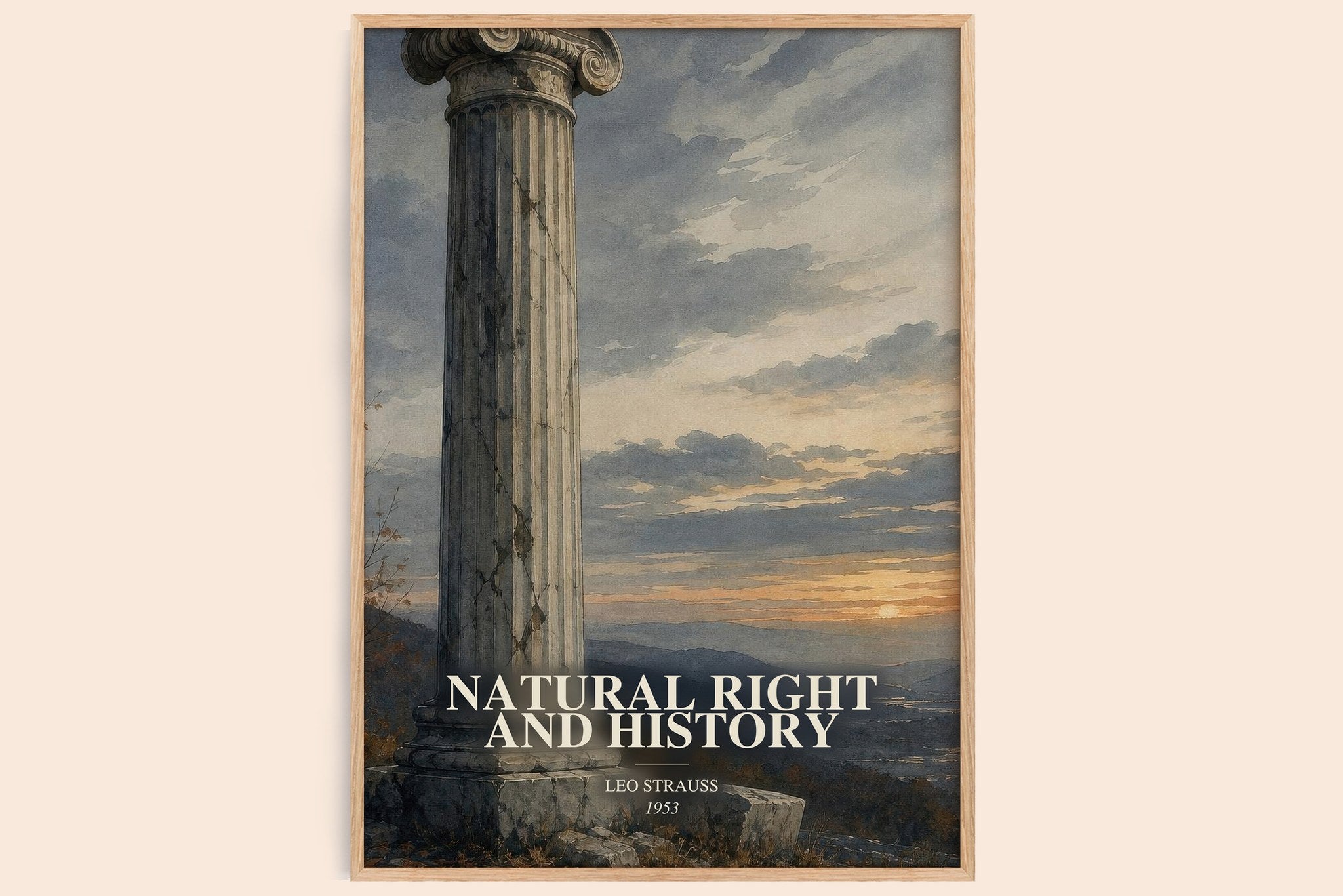 Natural Right and History Book Watercolour Illustration by Leo Strauss