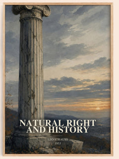 Natural Right and History watercolour book poster by Leo Strauss – framed literary art print