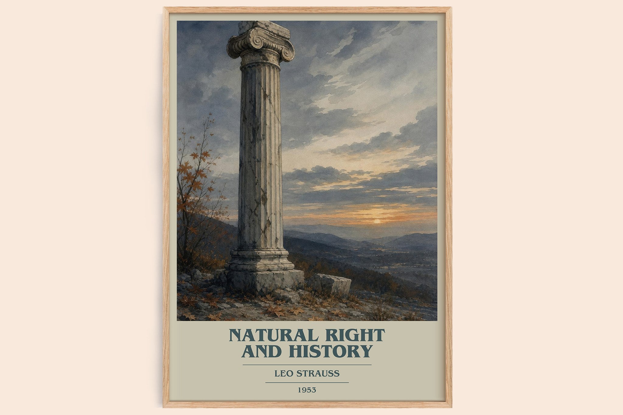 Natural Right and History Book Cover Poster by Leo Strauss
