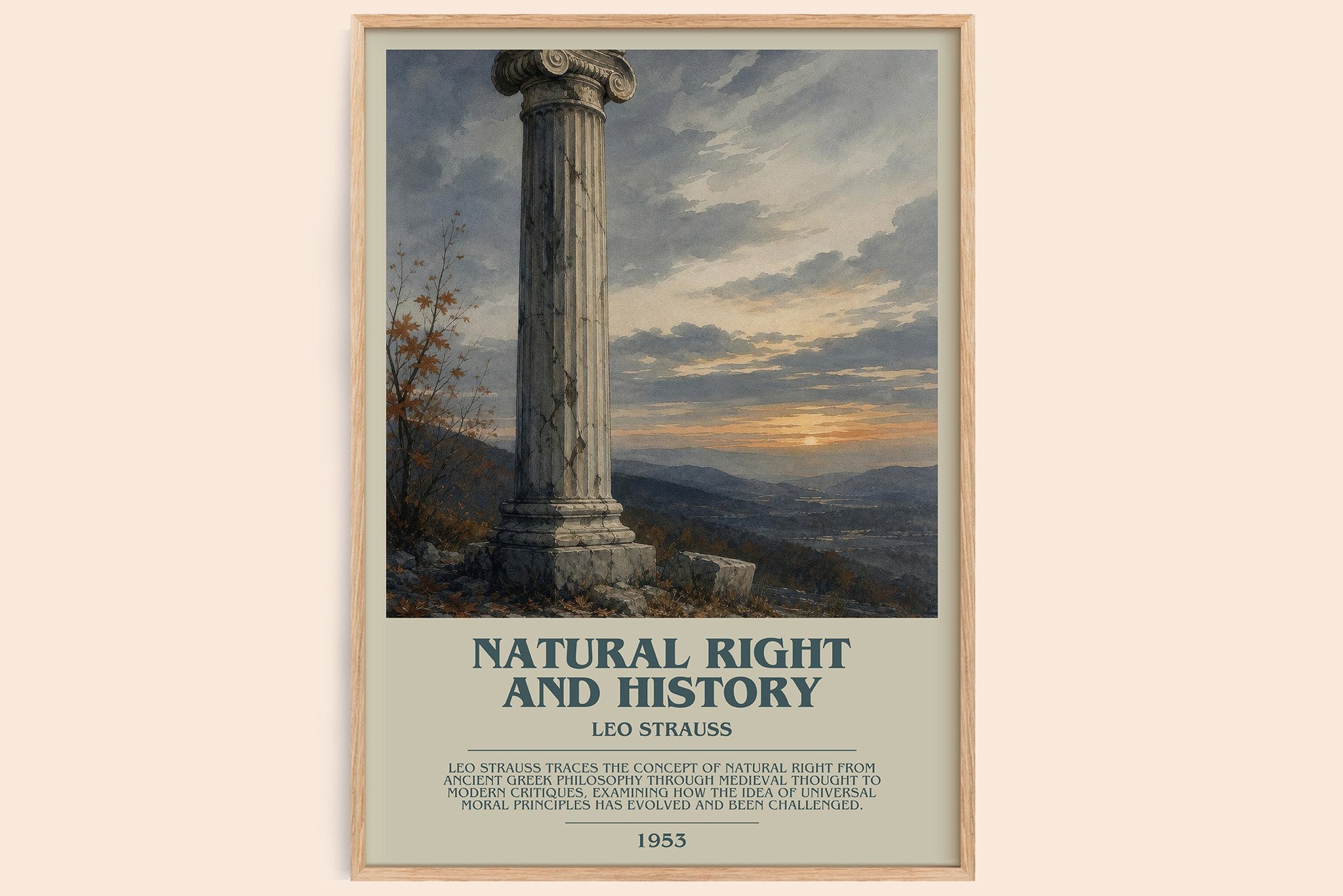 Natural Right and History Bookish Wall Art by Leo Strauss