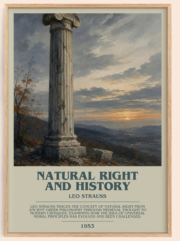 Natural Right and History Bookish Wall Art by Leo Strauss – framed poster