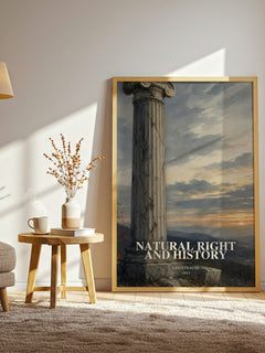 Natural Right and History watercolour print in frame leaning in hallway – philosophy wall art