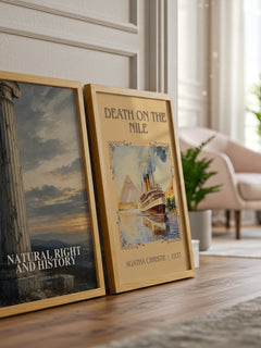 Natural Right and History watercolour print framed by window – literary home decor
