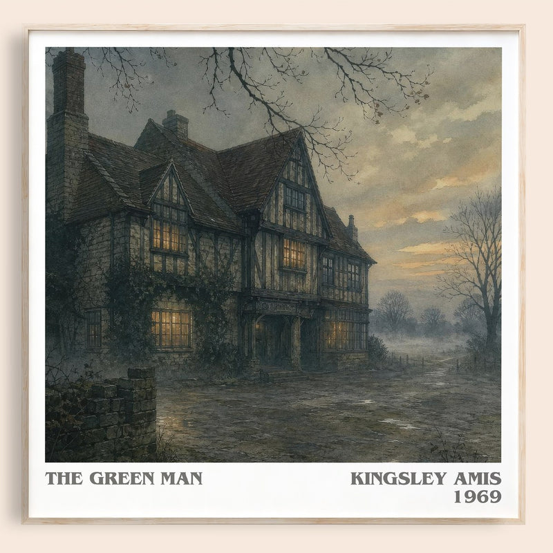 The Green Man literary book poster by Kingsley Amis – framed literary art print