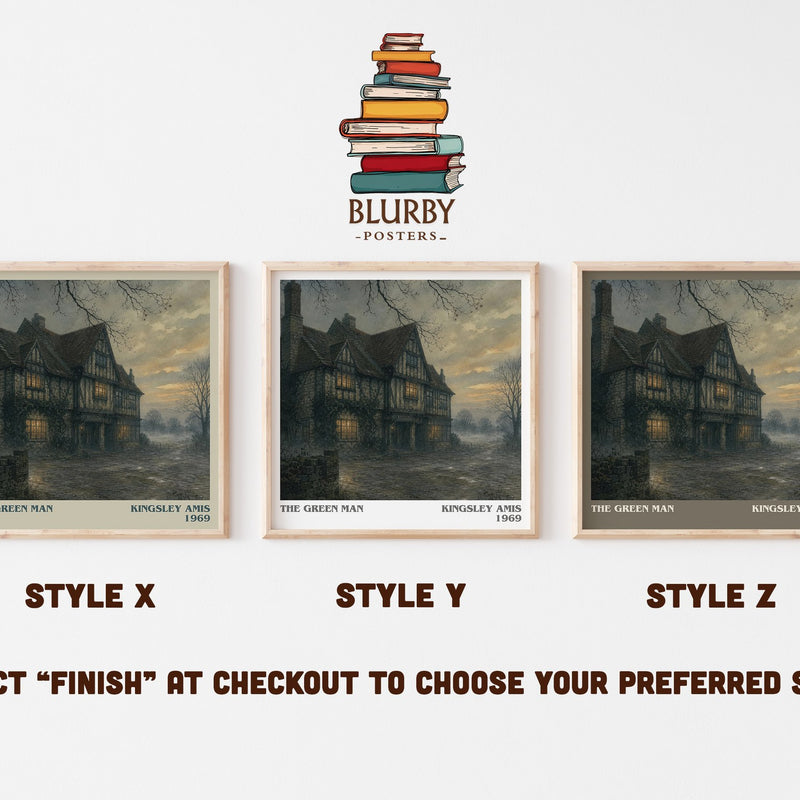 The Green Man literary print in frame leaning in hallway – horror wall art