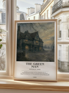 The Green Man Bookish Wall Art by Kingsley Amis – framed print by a bright window