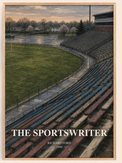 The Sportswriter watercolour book poster by Richard Ford – framed literary art print