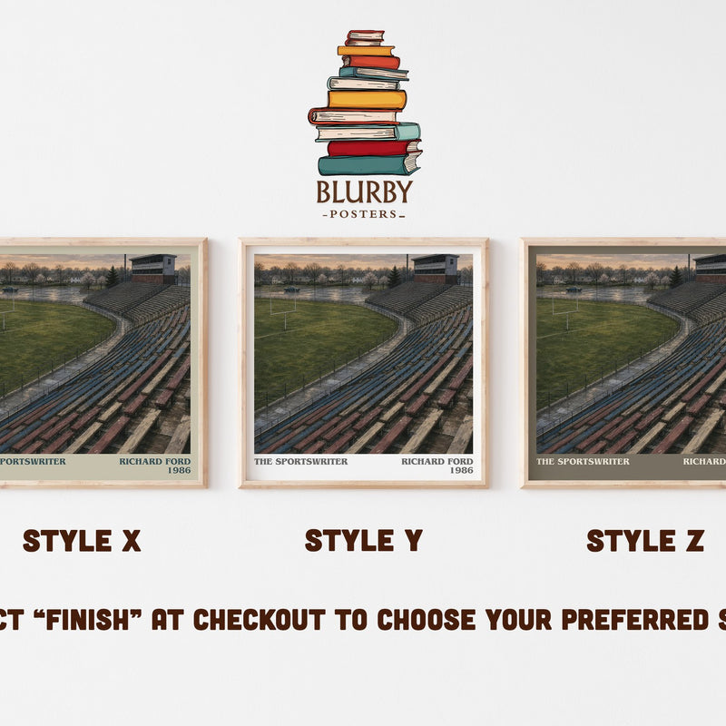 The Sportswriter literary print in frame leaning in hallway – literary fiction wall art
