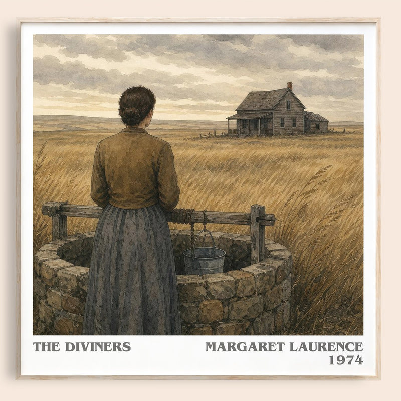 The Diviners literary book poster by Margaret Laurence – framed literary art print