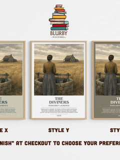 The Diviners Bookish Wall Art by Margaret Laurence – Style X, Y and Z side by side – choose your finish