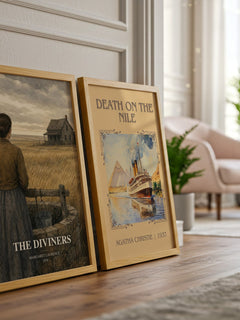 The Diviners watercolour print framed by window – literary home decor