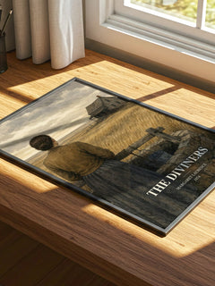 The Diviners watercolour book poster framed on wall – literary fiction wall art