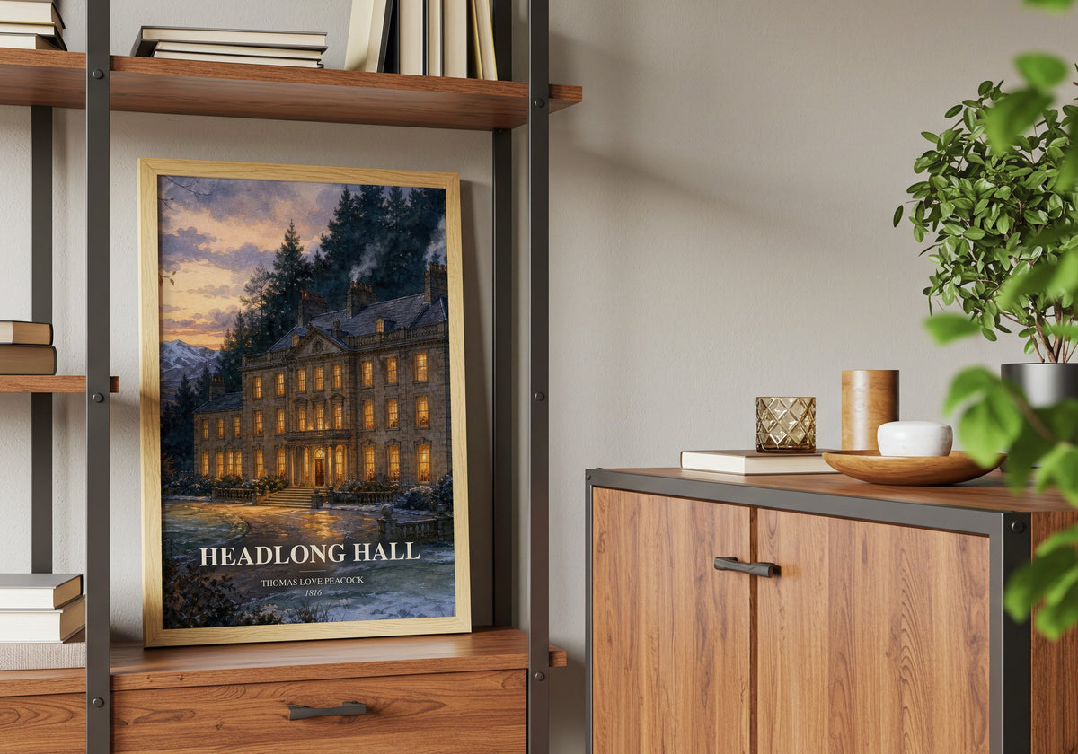Headlong Hall book watercolour illustration paper finish options – matte satin gloss