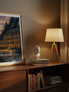 Headlong Hall watercolour print on bookshelf – Thomas Love Peacock fan gift