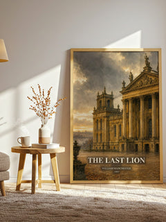 The Last Lion watercolour print in frame leaning in hallway – non fiction wall art