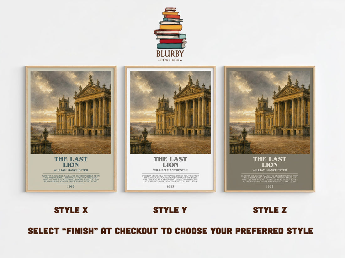 The Last Lion Bookish Wall Art by William Manchester – Style X, Y and Z side by side – choose your finish