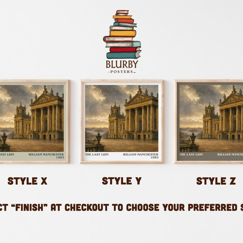 The Last Lion literary print in frame leaning in hallway – non fiction wall art