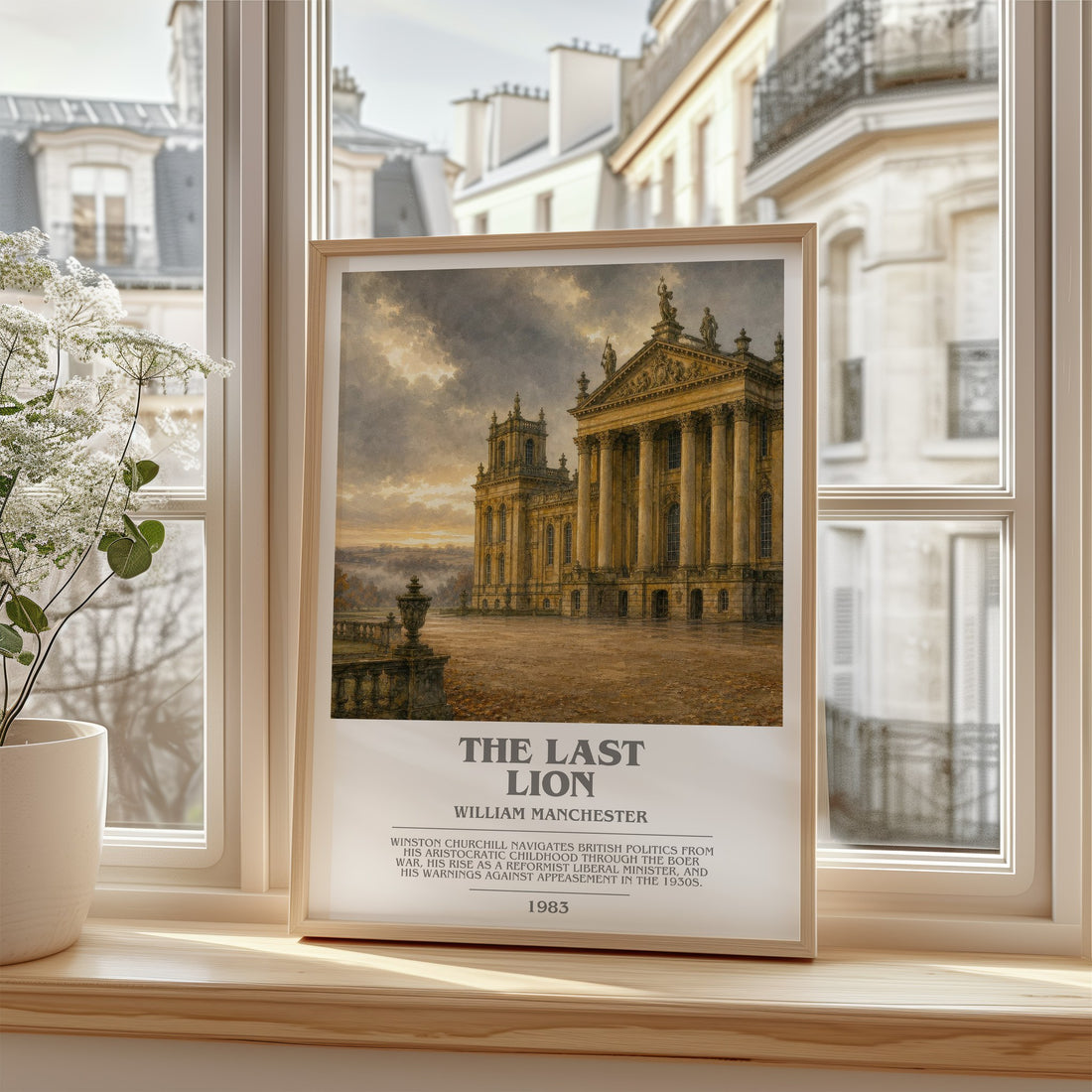 The Last Lion Bookish Wall Art by William Manchester – framed print by a bright window