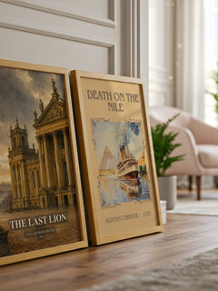 The Last Lion watercolour print framed by window – literary home decor