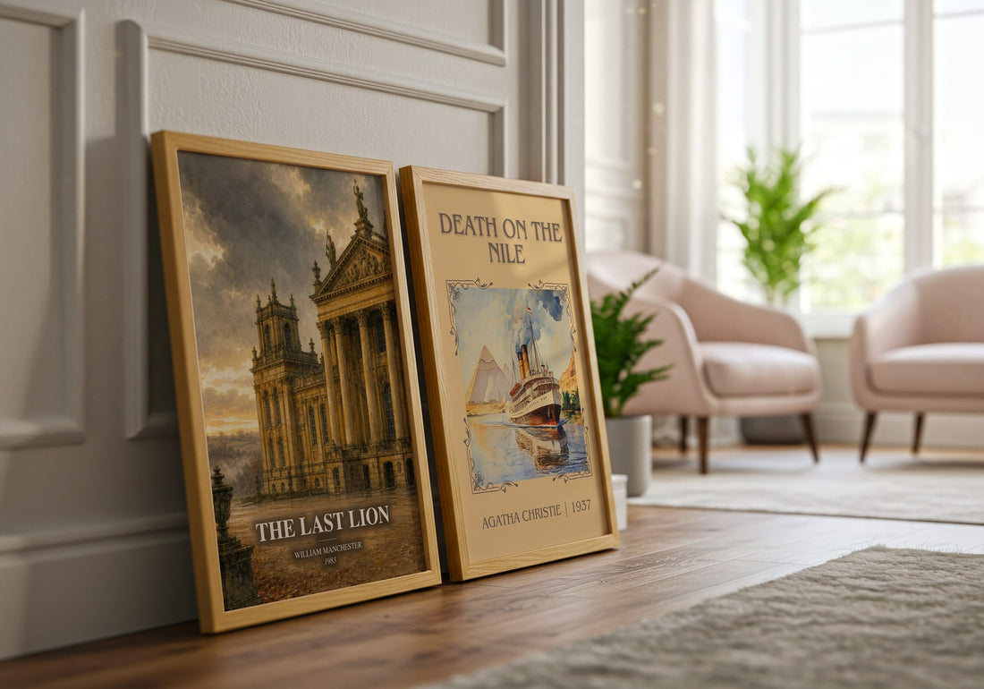 The Last Lion watercolour print framed by window – literary home decor