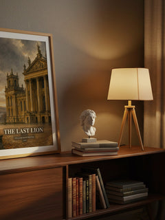 The Last Lion watercolour print on bookshelf – William Manchester fan gift