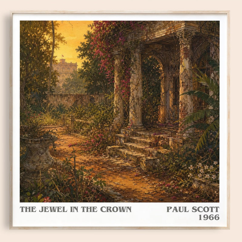 The Jewel In The Crown literary book poster by Paul Scott – framed literary art print