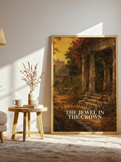 The Jewel In The Crown watercolour print in frame leaning in hallway – historical fiction wall art