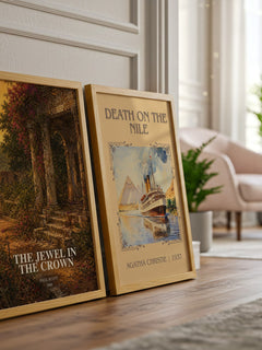 The Jewel In The Crown watercolour print framed by window – literary home decor