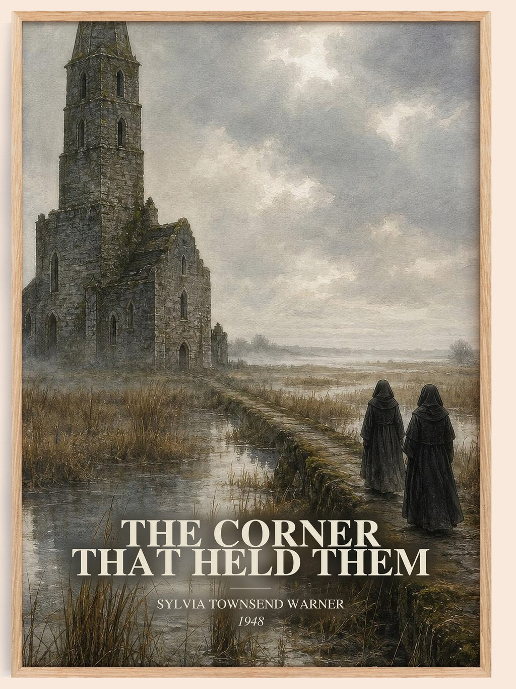 The Corner That Held Them watercolour book poster by Sylvia Townsend Warner – framed literary art print