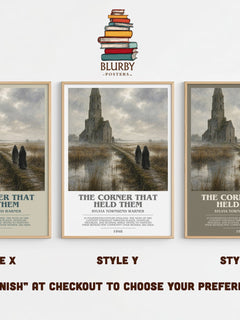 The Corner That Held Them Bookish Wall Art by Sylvia Townsend Warner – Style X, Y and Z side by side – choose your finish