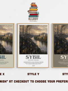 Sybil Bookish Wall Art by Benjamin Disraeli – Style X, Y and Z side by side – choose your finish